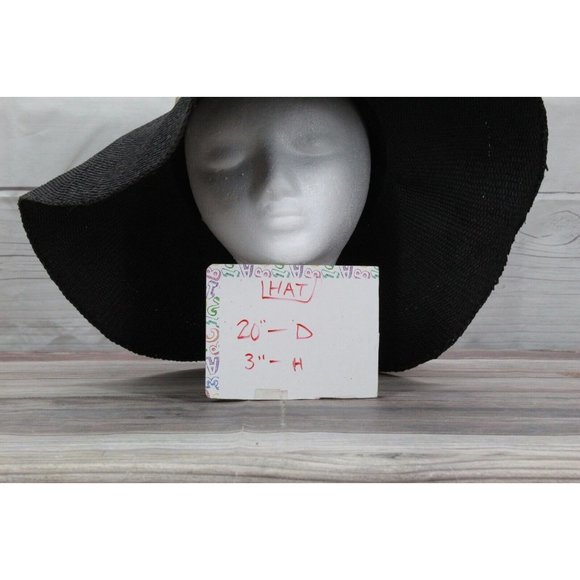 Scala Black 100% Paper Brown Ribbon Wide Brim Floppy Summer Beach Sun Hat - Picture 10 of 10